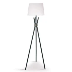 Sarantino Tripod Floor Lamp In Metal & Antique Brass