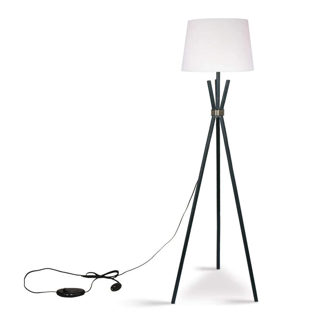 Sarantino Tripod Floor Lamp In Metal & Antique Brass 3 Sarantino Tripod Floor Lamp In Metal & Antique Brass - Image 3