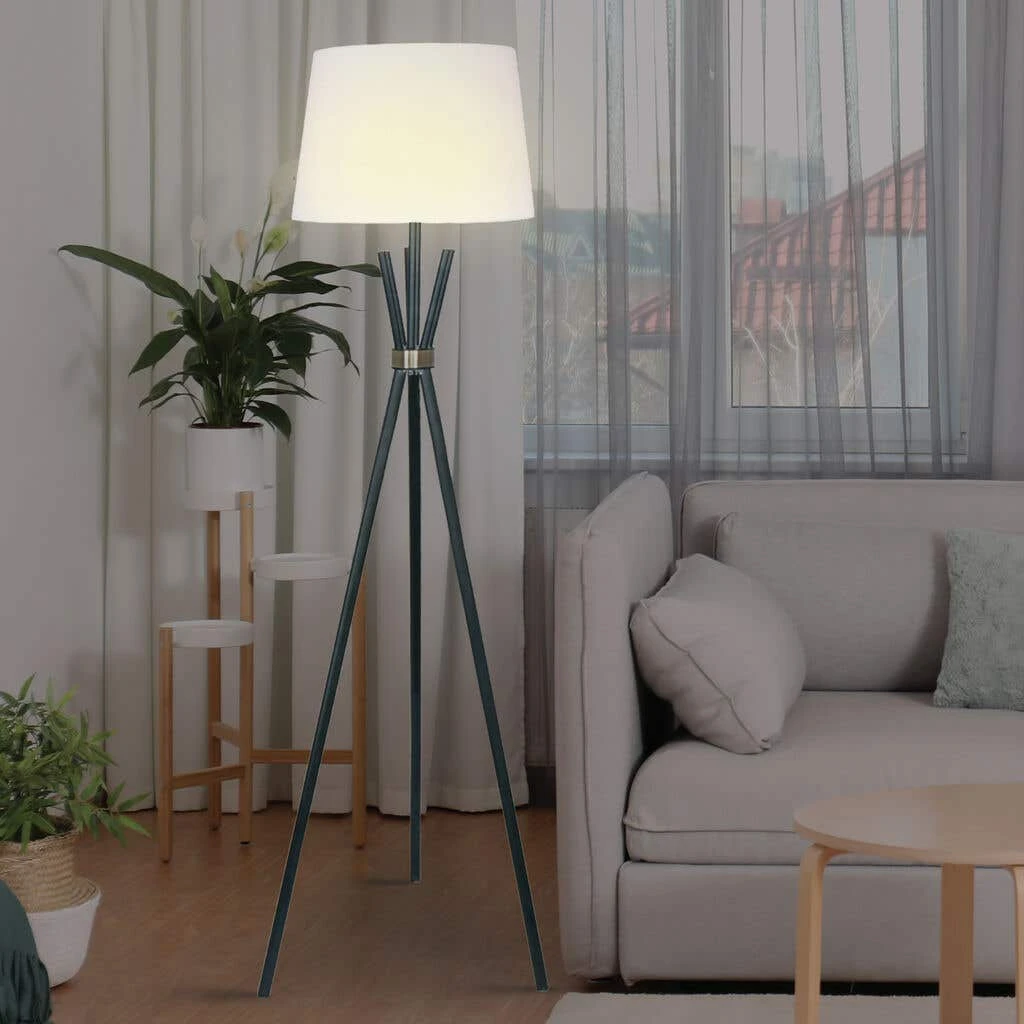 Sarantino Tripod Floor Lamp In Metal & Antique Brass 6 Sarantino Tripod Floor Lamp In Metal & Antique Brass - Image 6