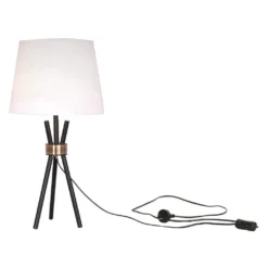 Sarantino Metal Tripod Table Lamp With Antique Brass Accent