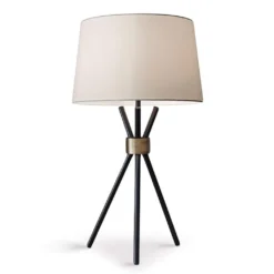 Sarantino Metal Tripod Table Lamp With Antique Brass Accent -Home Lighting 7015373 2