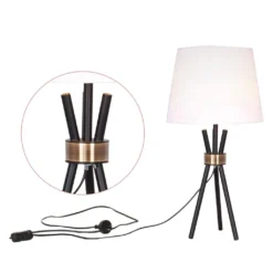 Sarantino Metal Tripod Table Lamp With Antique Brass Accent -Home Lighting 7015373 4