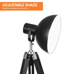 Sarantino Tripod Floor Spot Lamp Reading Adjustable Height Metal Black -Home Lighting 7015399 3