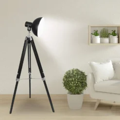 Sarantino Tripod Floor Spot Lamp Reading Adjustable Height Metal Black -Home Lighting 7015399 5