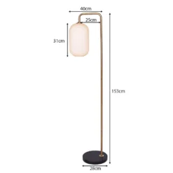 Sarantino Metal Floor Lamp With Opal Glass Shade -Home Lighting 7015423 3 1