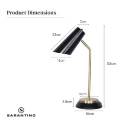 Sarantino Black/Brass Table Lamp -Home Lighting 7015431 7
