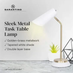 Sarantino White/Brass Table Lamp -Home Lighting 7015449 2 1