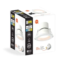 HPM Zyla LED 5W 606lm Tri-Colour Recessed Downlight White 70mm -Home Lighting 7052376 3